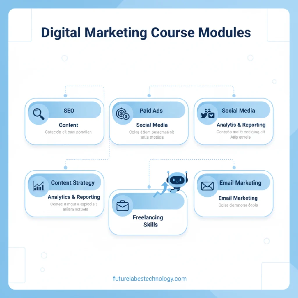 Student analyzing digital marketing campaign performance