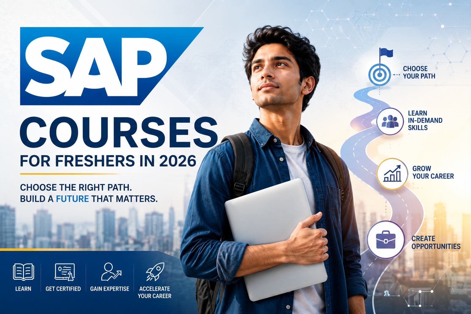 Picture Showing a Fresher contemplating SAP courses for freshers